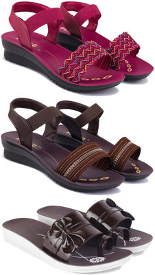 DRACKFOOT Women Flats(Brown , 8)