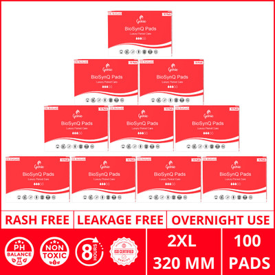 Genie Pads Genie BioSynQ 2XL Pads Pack of 100 Sanitary Pad(Pack of 100)