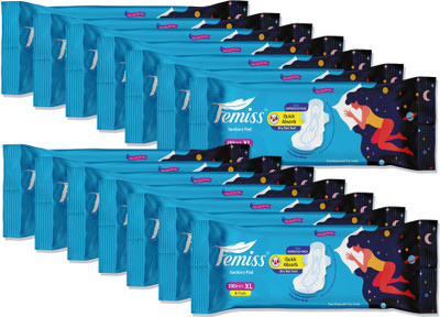 Femiss Extra Absorb Overnight Sanitary Pad For Women|Size-XL-84 Pads|Pack-14 -Each 6Pcs Sanitary Pad (Pack Of 14) For Rs. 181 @ 81 %