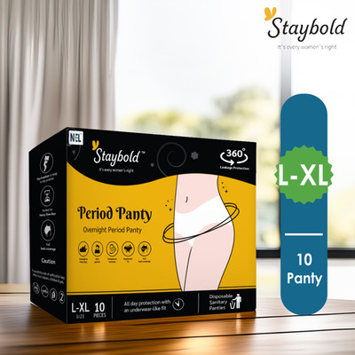STAYBOLD Super Absorbent Disposable Period Panties for Women with 12 Hr Protection(L/XL) Sanitary Pad(Pack of 10)