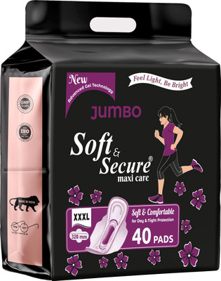 SOFT & SECURE XXXL JUMBO HEAVY FLOW SANITARY PAD Sanitary Pad(Pack of 40)