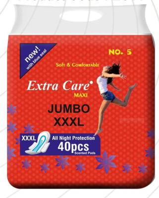 Extra Care Sanitary Pads Red Maxi for Women 40 Sanitary Pad Sanitary Pad(Pack of 40)
