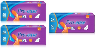 Pro-ease Go XL - 15+15+15 Pieces Of Sanitary Pad(Pack of 3)