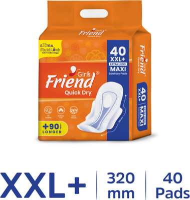 Girl's Friend Quick Dry,Extra Long Sanitary Pads | Pack of 1 (40 Pcs) Sanitary Pad