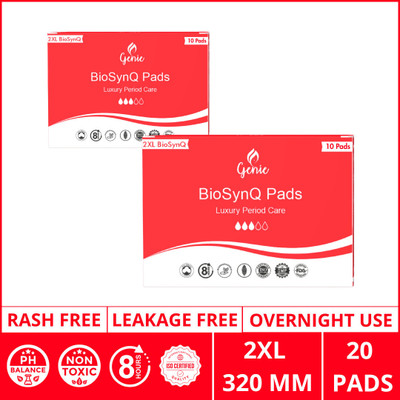 Genie Pads Genie BioSynQ 2XL Pads Pack of 20 Sanitary Pad(Pack of 20)