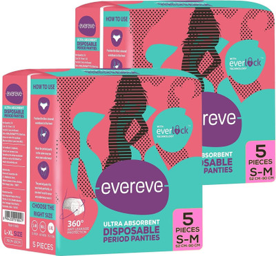 EverEve Ultra Absorbent, Heavy Flow Disposable Period Panties (5 Panties in Each Pack) Sanitary Pad(Pack of 2)