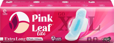 Pinkleaf 3 Layer Shield Sanitary Pad With Leak Protection For Heavy Flow | Pack Of 1 Sanitary Pad(Pack of 6)