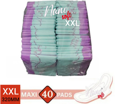 nano NANO Soft & Rash Free XXL With 6 Seconds Absorption for Heavy Flow Sanitary Pad Sanitary Pad (Pack of 40) Sanitary Pad(Pack of 40)