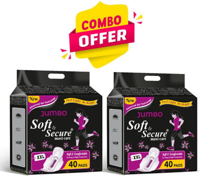 Soft & Secure DRY COMFORT WITH RASH FREE XXL SANITARY PAD Sanitary Pad (Pack Of 80) For Rs. 339 @ 58% off