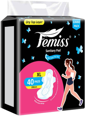 Femiss Sanitary Pads for Women and GirlsTrifold pads(XXL-Size, 290 MM, (40 Pads Each) Sanitary Pad