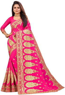 b bella creation Self Design, Embroidered Bollywood Georgette Saree(Black)