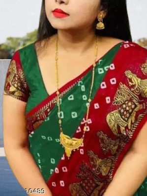 S.R.TEXTILES Embroidered Bandhani Crepe Saree(Multicolor)