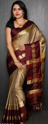 Shruti Bandhani Woven Paithani Cotton Silk Saree(Multicolor)