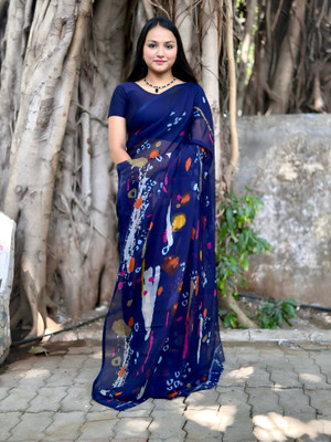 S.R.TEXTILES Self Design, Printed Daily Wear Georgette Saree(Multicolor)