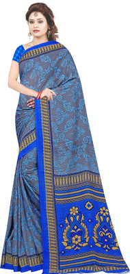 nirmal creation Printed Daily Wear Georgette Saree(Blue)