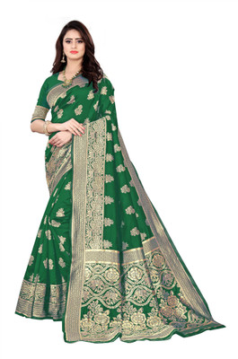 Gohilkuldipsinh Woven Kanjivaram Pure Silk Saree(Green)