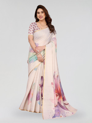 Bandhanivilla Printed Bollywood Silk Blend Saree(Multicolor)