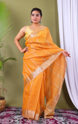 Rohit Designer Self Design Daily Wear Net Saree(Yellow)