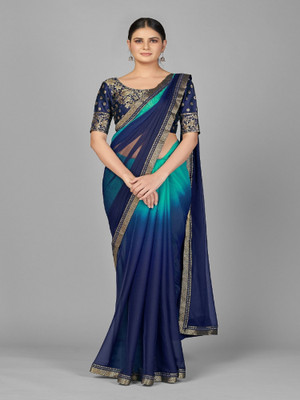 Julee Self Design Banarasi Georgette Saree(Light Blue)