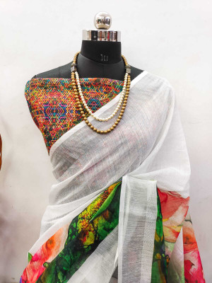 DEVICE of NT Embroidered, Solid/Plain Bollywood Chiffon Saree(Multicolor)