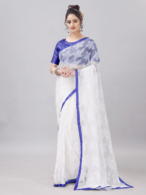 nilaksh enterprise Woven Bollywood Net Saree(Blue)