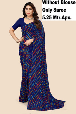 Kanooda Prints Printed Leheria Georgette Saree(Multicolor)