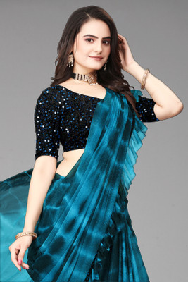 ENCLIQ Lycra Blend Self Design, Printed Blouse Material