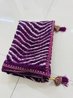charmie designer Printed Bandhani Georgette Saree(Multicolor)