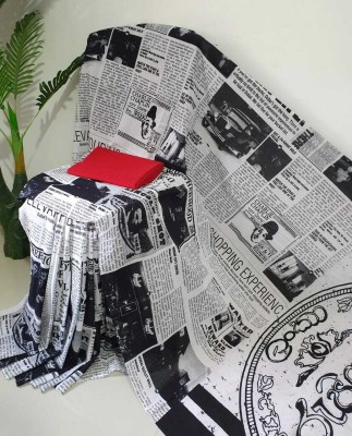 NIKHILAM Printed Ikkat Pure Cotton Saree(White, Black)