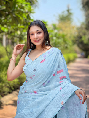 Tasrika Digital Print Bollywood Polyester Saree(Blue)