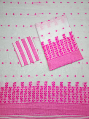 DHARMANANDAN IMPEX Woven Mekhela Chador Cotton Silk Saree(Pink)