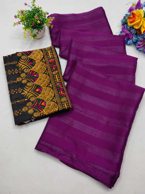Gresha Enterprise Self Design Bollywood Chiffon Saree(Multicolor)