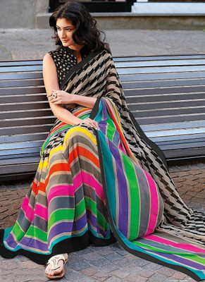 YASHIKA Printed Bollywood Georgette Saree(Multicolor)