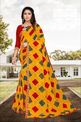 Aishwarya Printed Chettinadu Georgette Saree(Yellow)