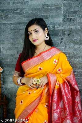 Fabriczone Woven Banarasi Satin Saree(Green)