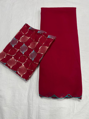 supalee tex Solid/Plain Bollywood Georgette Saree(Maroon)