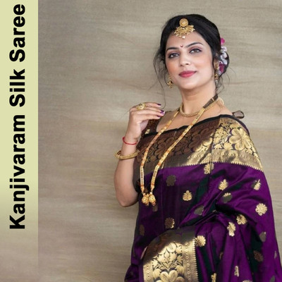 FAB WOVEN Woven Banarasi Art Silk Saree with Unstitched Blouse(Purple, Gold)