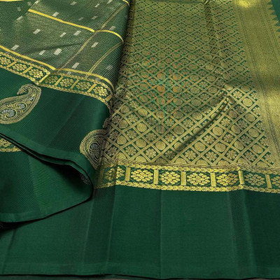 Anahant Creation Self Design Banarasi Art Silk Saree(Green)