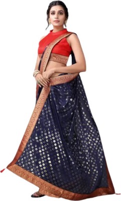 ASHA ENTERPRISE Printed Bollywood Lycra Blend Saree(Blue)