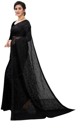 Amavii Embroidered Bollywood Net Saree(Black)