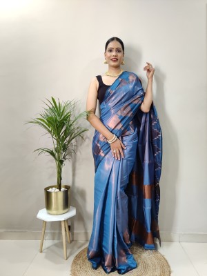 Julee Woven Banarasi Pure Silk Saree(Light Blue)