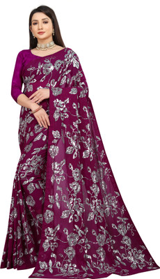 Apnisha Embroidered Bollywood Georgette Saree(Purple)