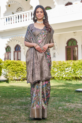 M.B.ENTERPRISE Self Design Banarasi Crepe Saree(Maroon)