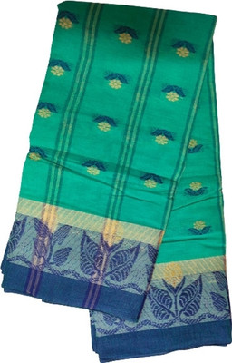 Ghosh handloom Self Design Tant Pure Cotton Saree(Light Blue)