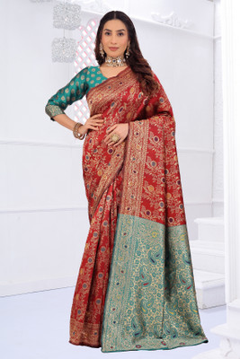 Suali Woven Banarasi Pure Silk Saree(Maroon)