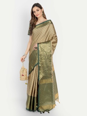 VRINDITA FASHION Self Design, Woven Mysore Cotton Silk Saree(Multicolor)