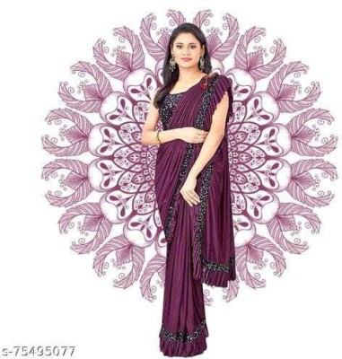 KISHVA Self Design Bollywood Lycra Blend Saree(Maroon)