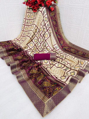 S.R.TEXTILES Embroidered Bandhani Art Silk Saree(Multicolor)
