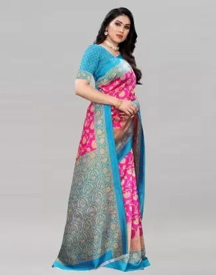 Saadhvi Printed Kanjivaram Art Silk Saree(Pink)