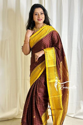 VS Fashion Self Design Banarasi Art Silk Saree(Brown)